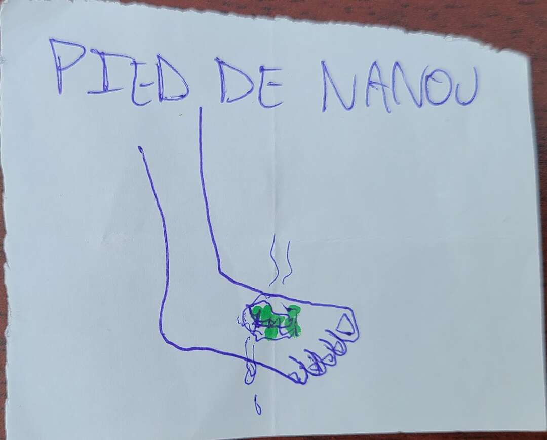 Dessin pied de Nanou