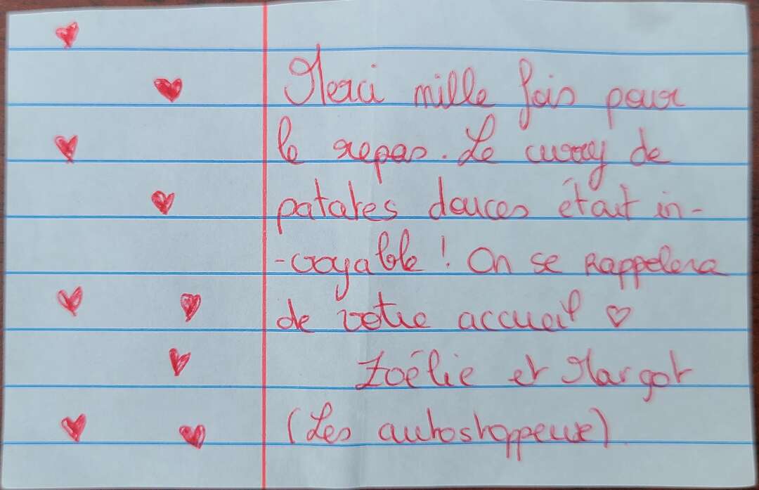 Message de Zoélie et Margot