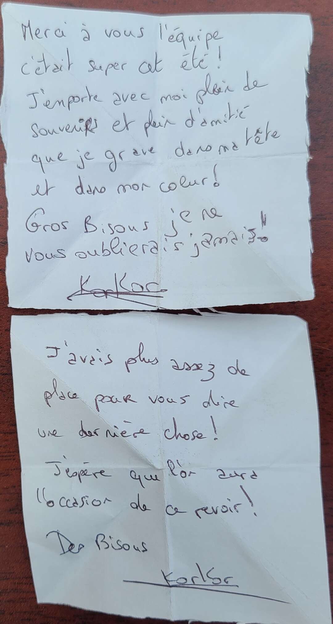 Mot de départ de Korkor