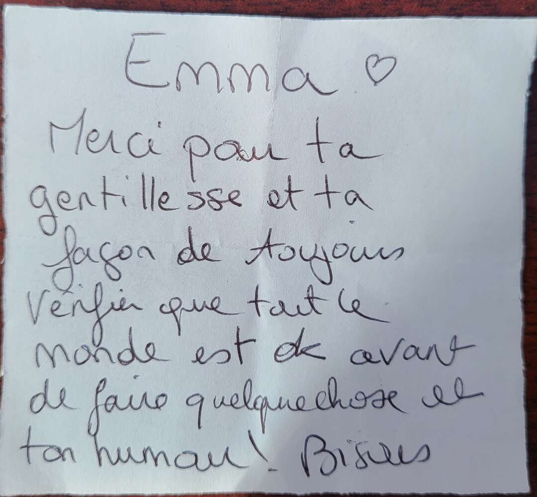 Mot de Taïna pour Emma